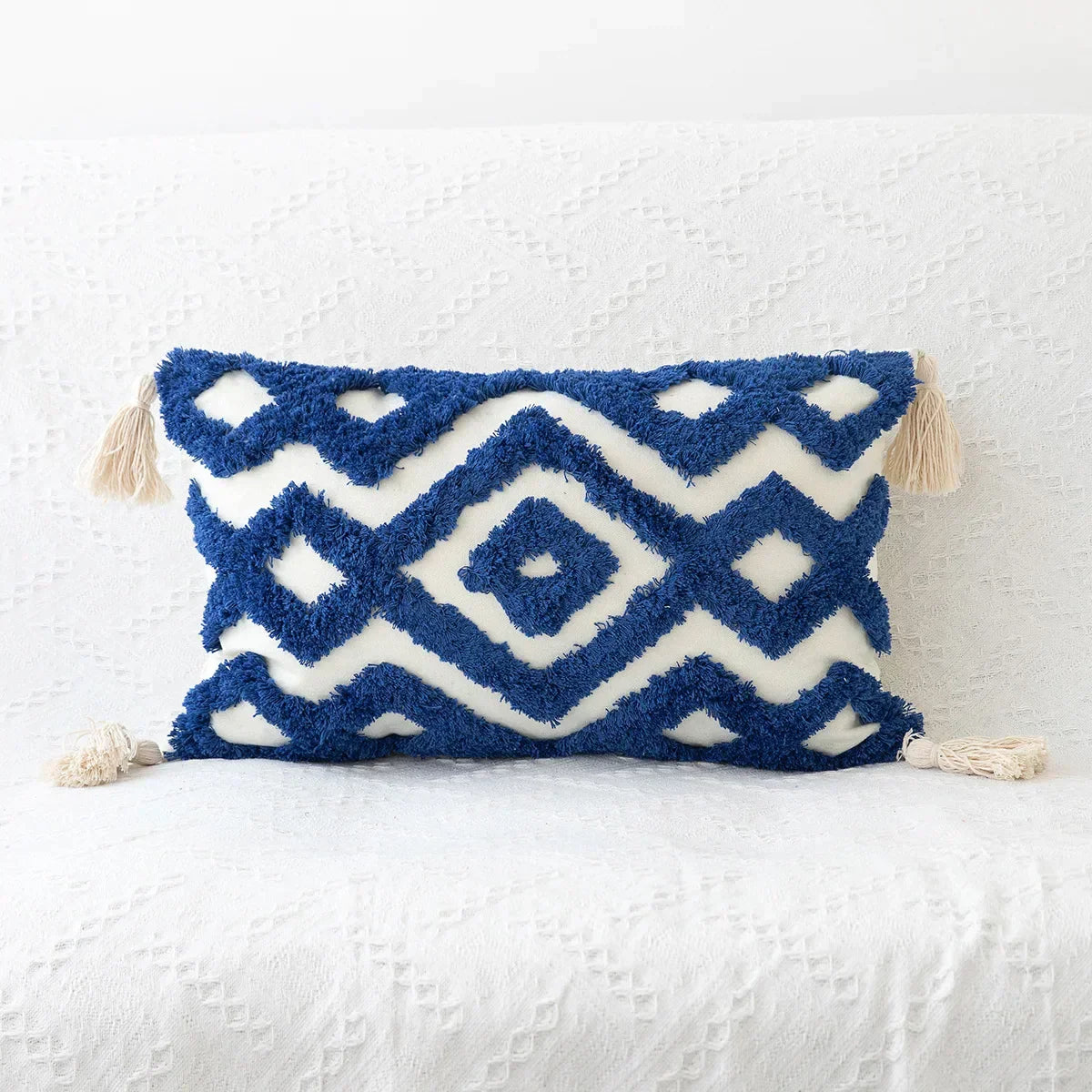 DecorBites™ Boho Geometric Tufted Cushion Cover Cotton Canvas Pillow Covers