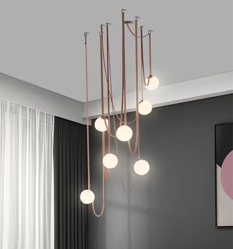 DecorBites™ Glass Ball Pendant Light: Modern loft lighting for living room, dining room, stairwell.