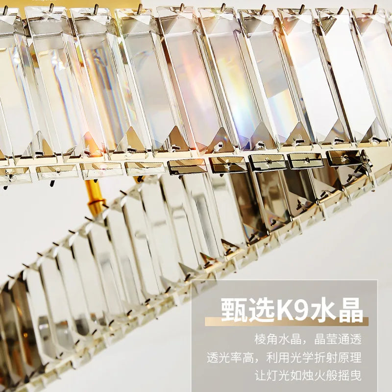 DecorBites™ Crystal Chandelier LED Ceiling Light for Bedroom, Dimmable Luxury Foyer Lighting