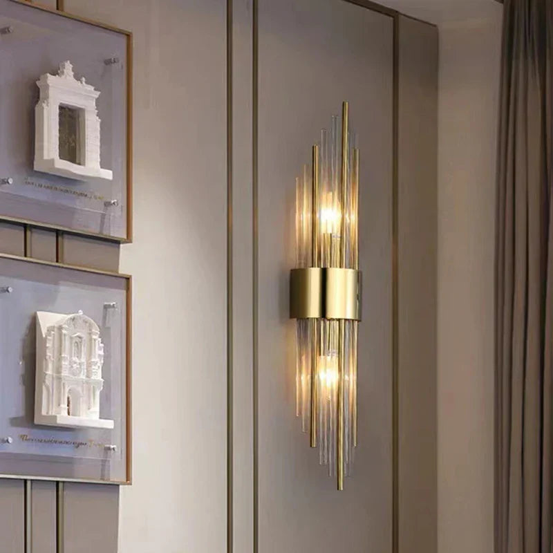 DecorBites™ Clear Crystal LED Wall Lamp Stainless Steel Sconces