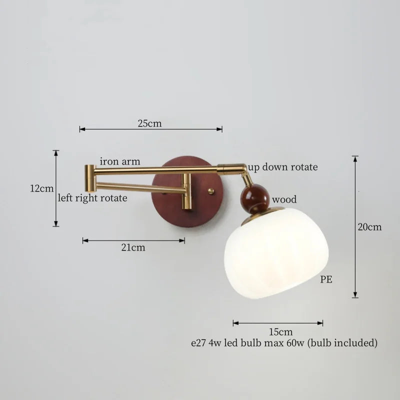 DecorBites™ Creamy Iron LED Wall Lamp Bedroom Living Room Bathroom Mirror Stair Light