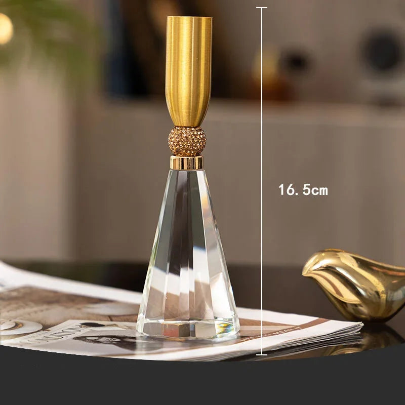 DecorBites™ Crystal Lotus Candle Holder Desk Decor Romantic Candlestick Modern Home Accents