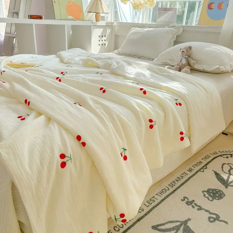 DecorBites™ Double Layer Yarn Summer Quilt: Super Soft Skin-friendly Comforter Blanket