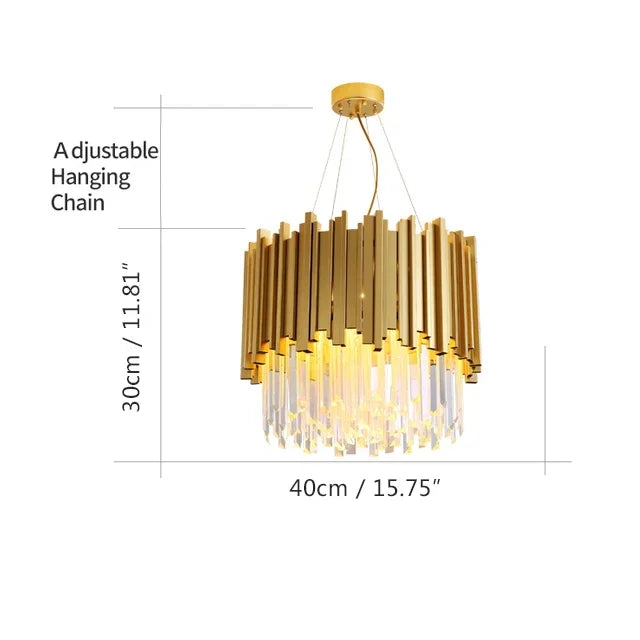 DecorBites™ Gold Black Crystal Chandeliers LED Ceiling Light for Luxe Living & Hospitality