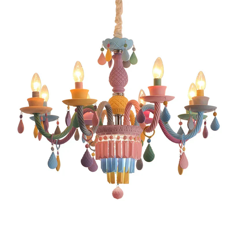 DecorBites™ Crystal Chandelier Girl Baby Bedroom Lamp Nordic Princess Room Lighting