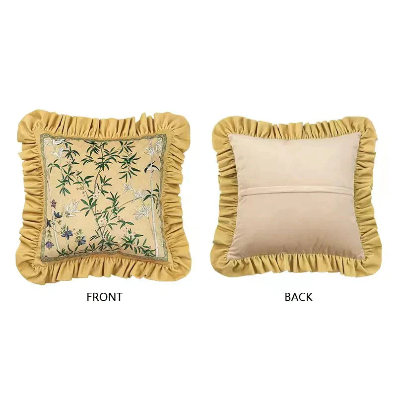 DecorBites™ Autum Orchid Velvet Lumbar Pillow Cover - Oriental Home Decor