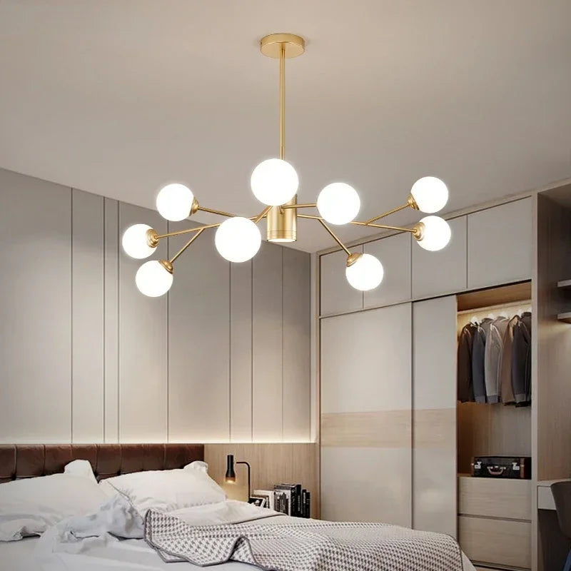 DecorBites™ Gold Black LED Ceiling Chandelier for Living Room Bedroom Lighting Fixtures