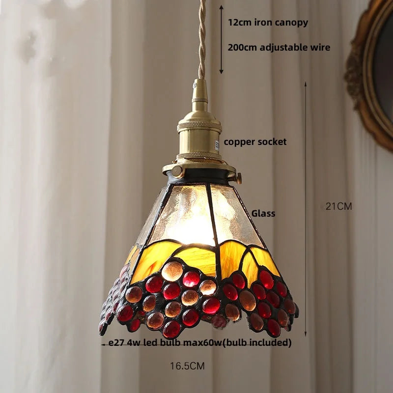 DecorBites™ Glass Brass Pendant Lamp, Adjustable Loft LED Light for Kitchen Bar Balcony