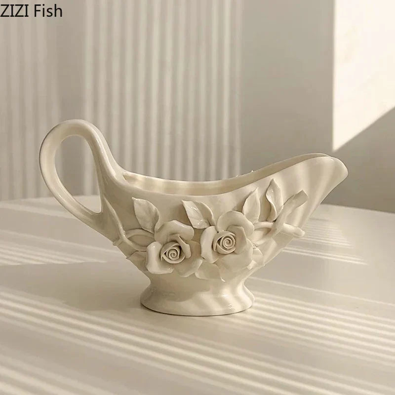 DecorBites™ Camellia Flower Ceramic Tissue Box - Modern Home Decor
