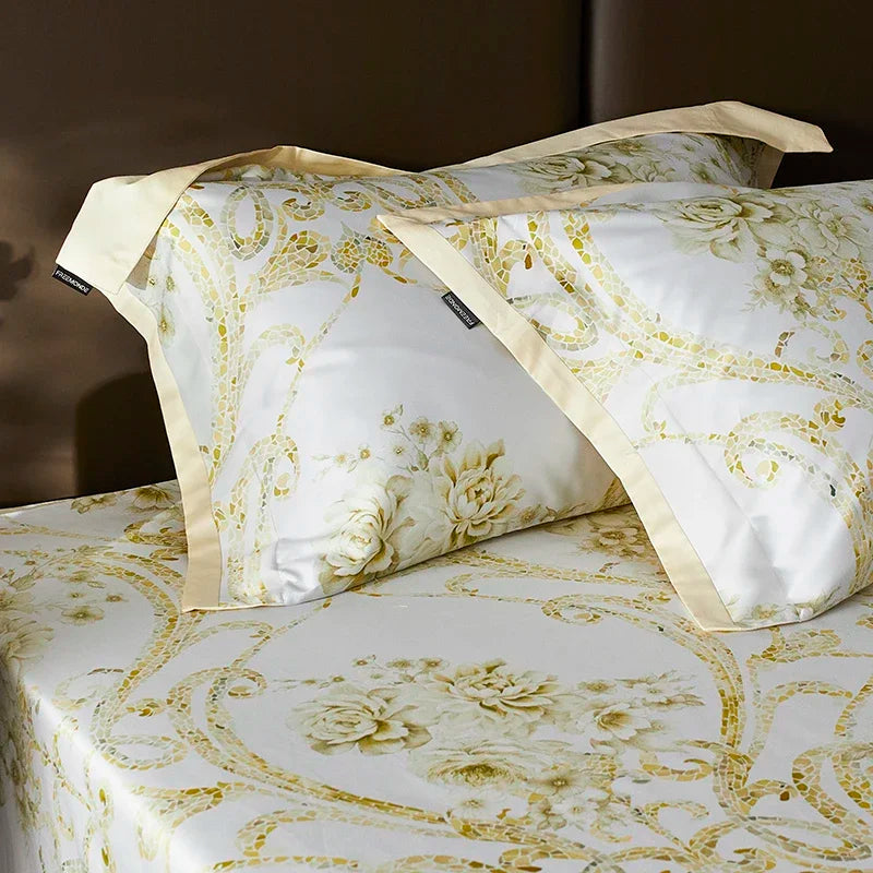 DecorBites™ Luxe 100s Egyptian Cotton Bedding Set: Sheet, Blanket, Cover, Pillowcase