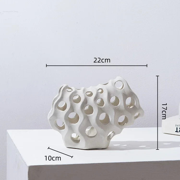 DecorBites™ Coral Geometric Resin Sculpture Sea Creature Decor Figurine