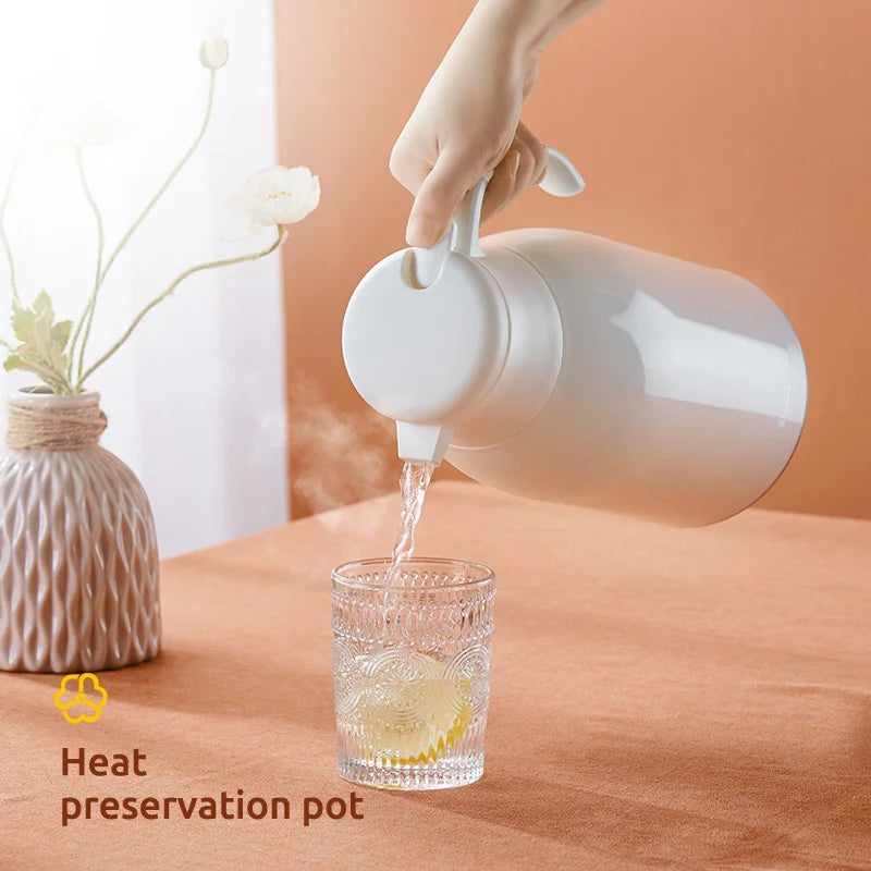 DecorBites™ Glass Insulation Kettle: Large Capacity Thermos Bottle for Long-Term Hot/Cold Drinks