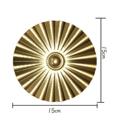DecorBites™ Geometric Golden Metal Wall Hanging Round Ornaments - Room Decoration Accessories