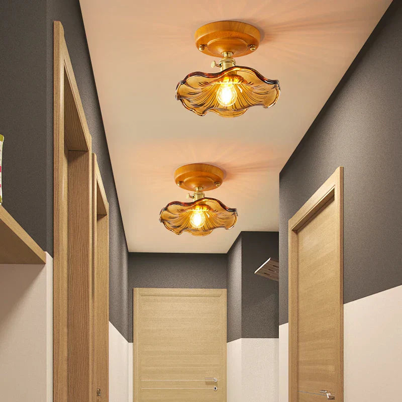 DecorBites™ Brass Glass Ceiling Lamp Modern LED Light Fixture - Elegant Home Decor