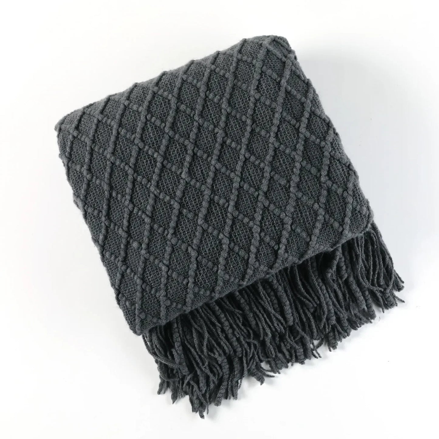 DecorBites™ Knitted Pineapple Grid Throw Blanket - Nordic Sofa Blanket for Home Decor
