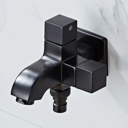 DecorBites™ Black Wall Mount Washing Machine Tap - Garden Outdoor Bathroom Water Faucet