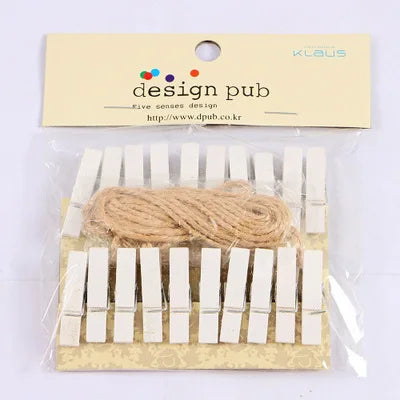 DecorBites™ 50-Piece Mini Wooden Clips for Photos Crafts, 25mm Small Clothespin Decoration