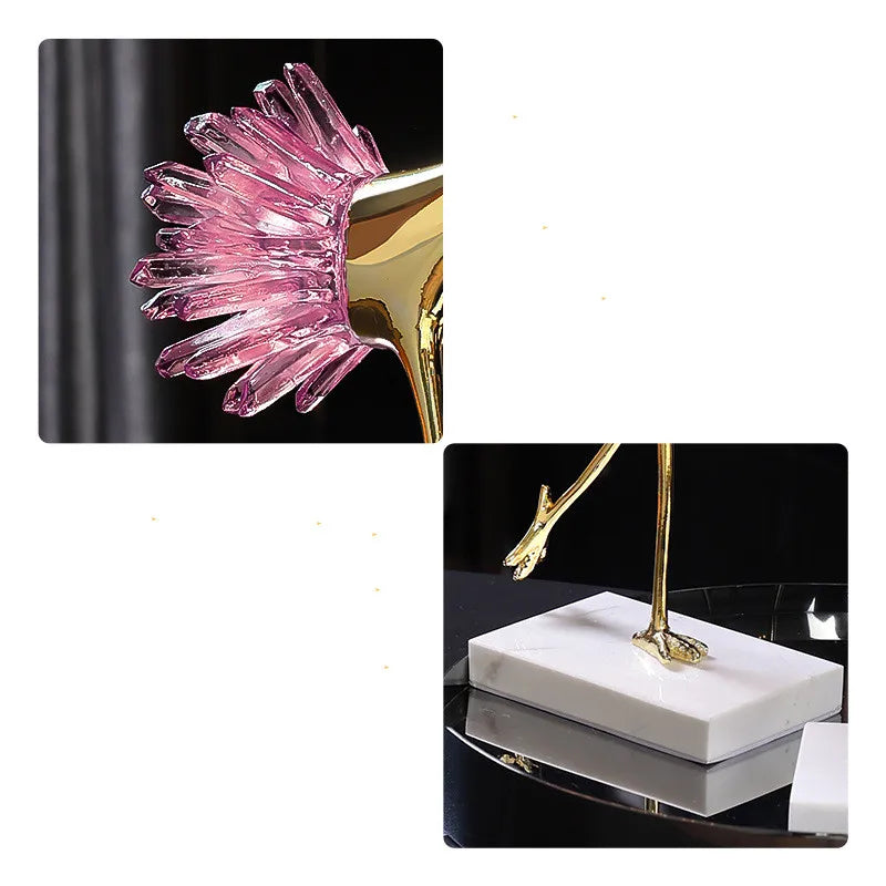 DecorBites™ Crystal Bird Metal Handicraft Sculpture Decorative Figurines