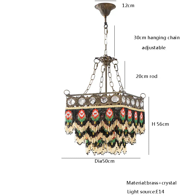 DecorBites™ Black Rose Tassel Pendant Lights, Classic Retro Lustres for Living Room