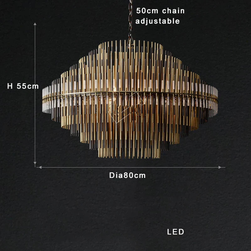 DecorBites™ Brass Glass Ceiling Chandelier: Elegant Lighting for Luxurious Living Spaces