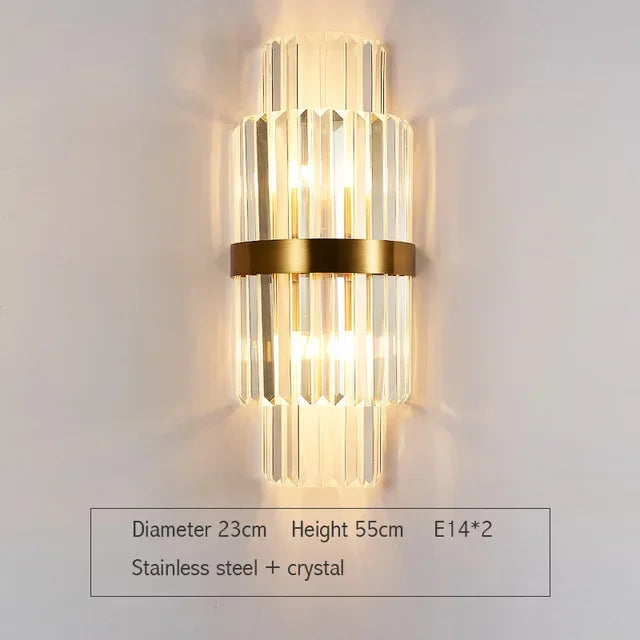 DecorBites™ Gold Crystal LED Wall Lights for Bedroom Decoration