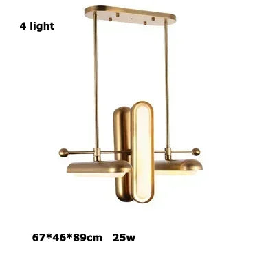 DecorBites™ Golden Art Deco Iron Glass Chandelier Lighting for Dinning Room