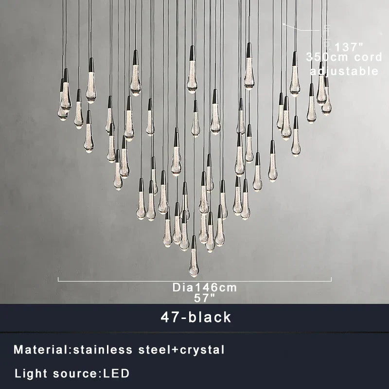 DecorBites™ Brass Crystal Ceiling Pendant Light Luxury Large Home Decor Fixture