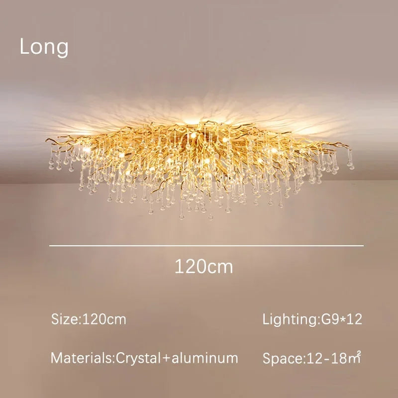 DecorBites™ Crystal Dendritic Chandelier: Modern Luxe for Living Room, Dining Room, Bedroom, Hotel Lobby