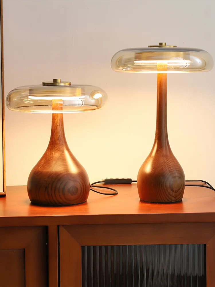 DecorBites™ Andi Walnut Table Lamp for Living Room Bedroom Study Hotel Creative French Style