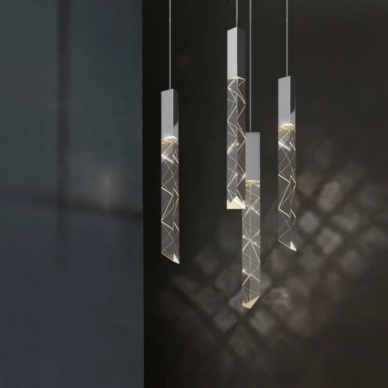 DecorBites™ Crystal Glass LED Pendant Light for Living Hallway Staircase & Restaurant
