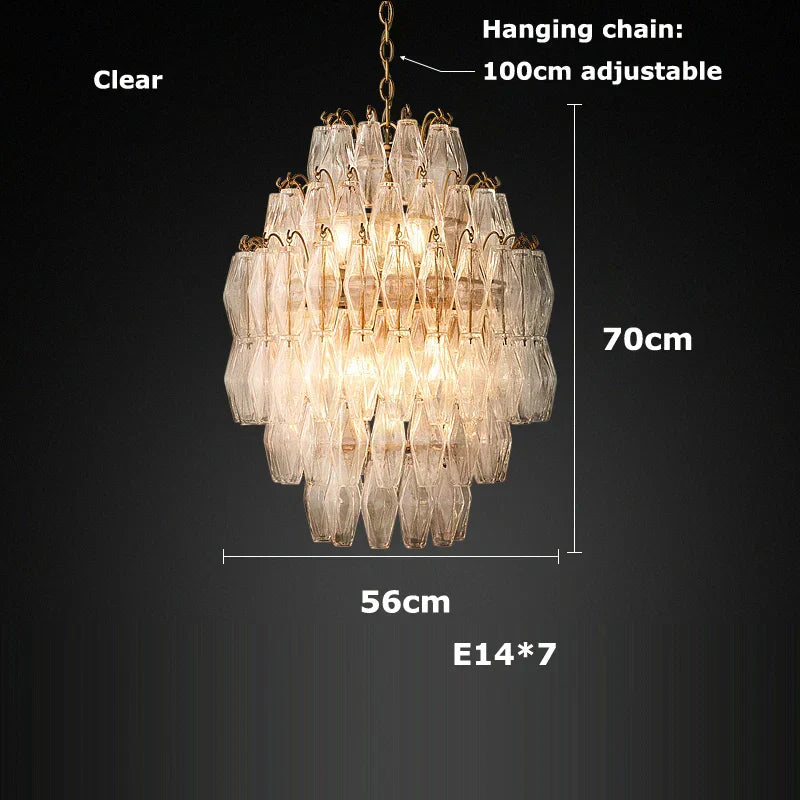 DecorBites™ Glass Art LED Chandelier for Living Room