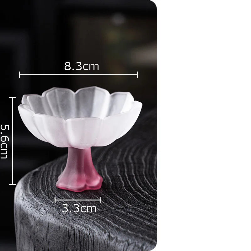 DecorBites™ Lotus Flower Glass Tea Cups - Set of 2