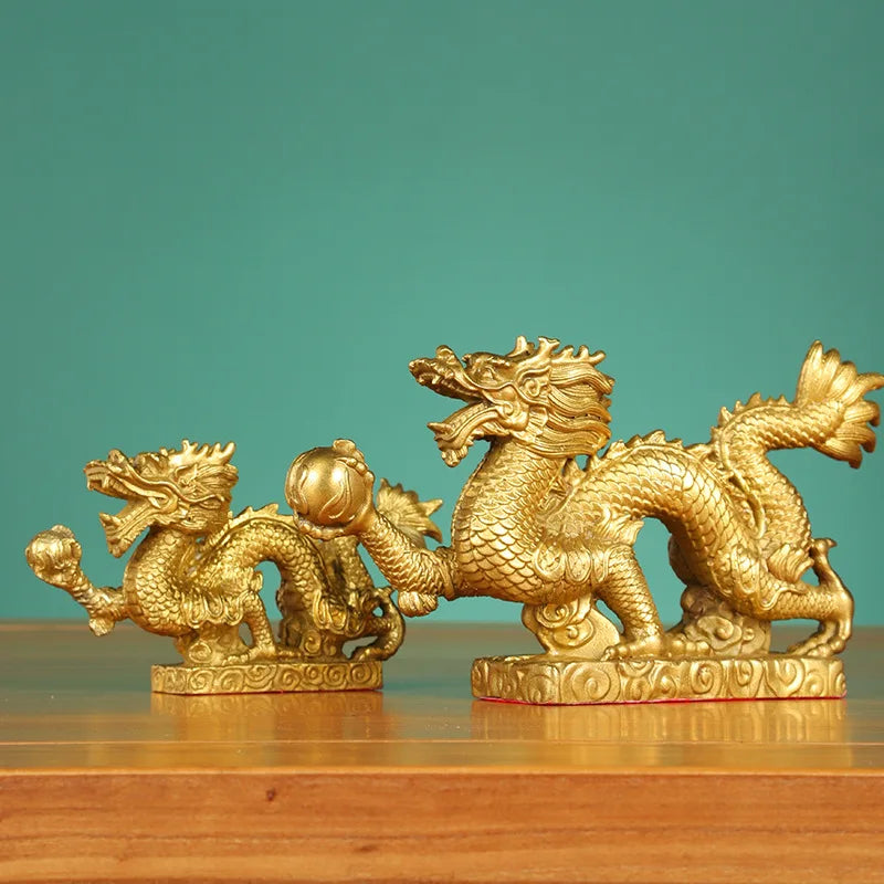 DecorBites™ Dragon Phoenix Zodiac Ornaments Pure Copper Decor Mascot Home Accessories
