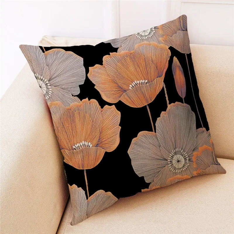 DecorBites™ Ginkgo Leaves Linen Cushion Cover for Modern Home Decor & Living Room