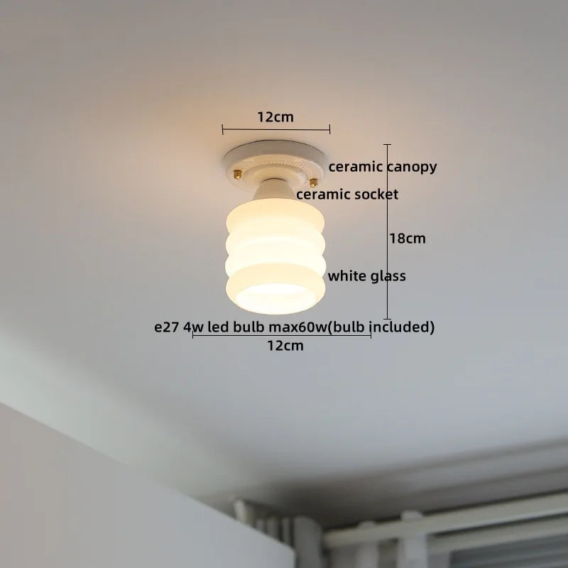 DecorBites™ Ceramic LED Ceiling Light Creamy White Nordic Indoor Lighting Fixture