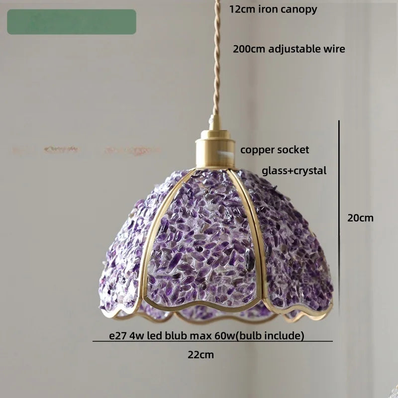 DecorBites™ Crystal Glass LED Pendant Lamp: Modern Nordic Style Hanging Light Fixture for Home Decor