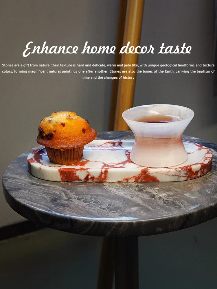 DecorBites™ Calacatta Marble Vanity Tray for Perfume Candles Jewelry Luxury Home Decor