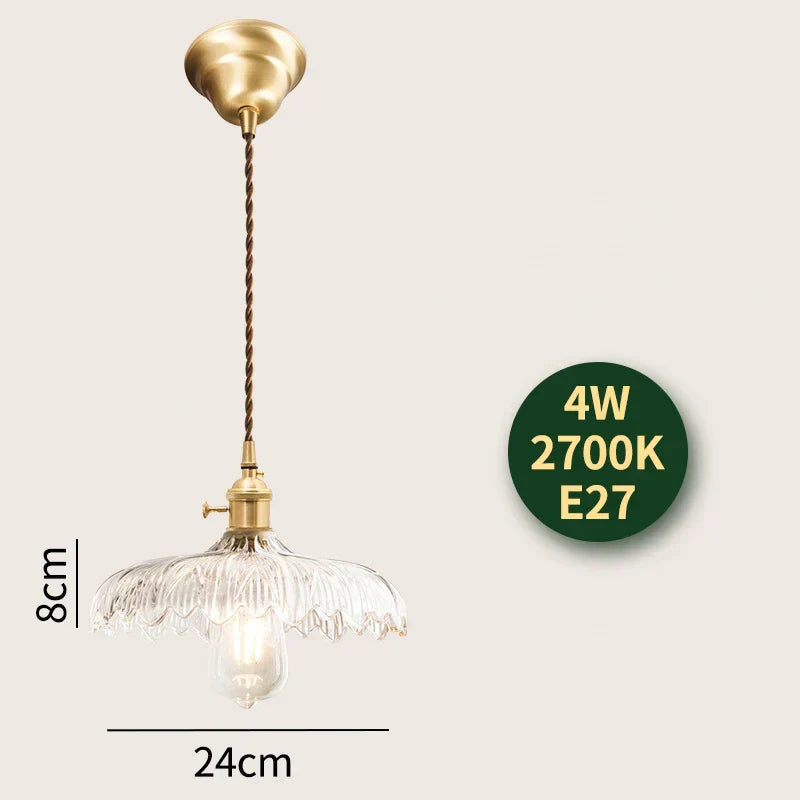 DecorBites™ Glass Lamp LED Pendant Light Fixture with Copper Socket for Nordic Modern Home Decor