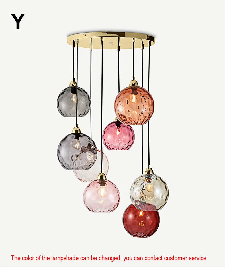 DecorBites™ Glass Ball Lustre Pendant Lights - Modern Kitchen Hanging Fixture