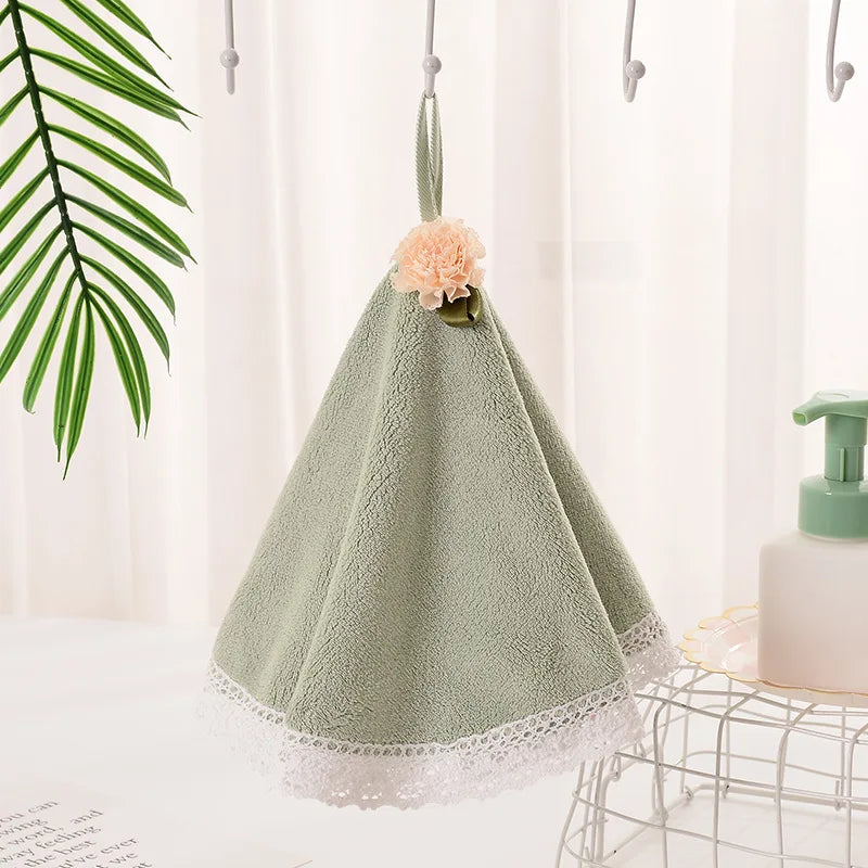 DecorBites™ Lace Dress Baby Hand Towel: Soft, Absorbent, and Cute for Kitchen & Bathroom