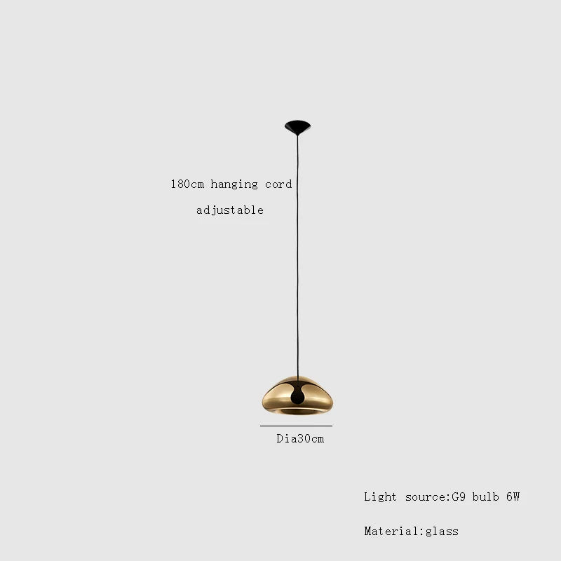 DecorBites™ Glass Gold Ceiling Pendant Lamps LED Dining Bar Kitchen Lighting Fashion Lustres