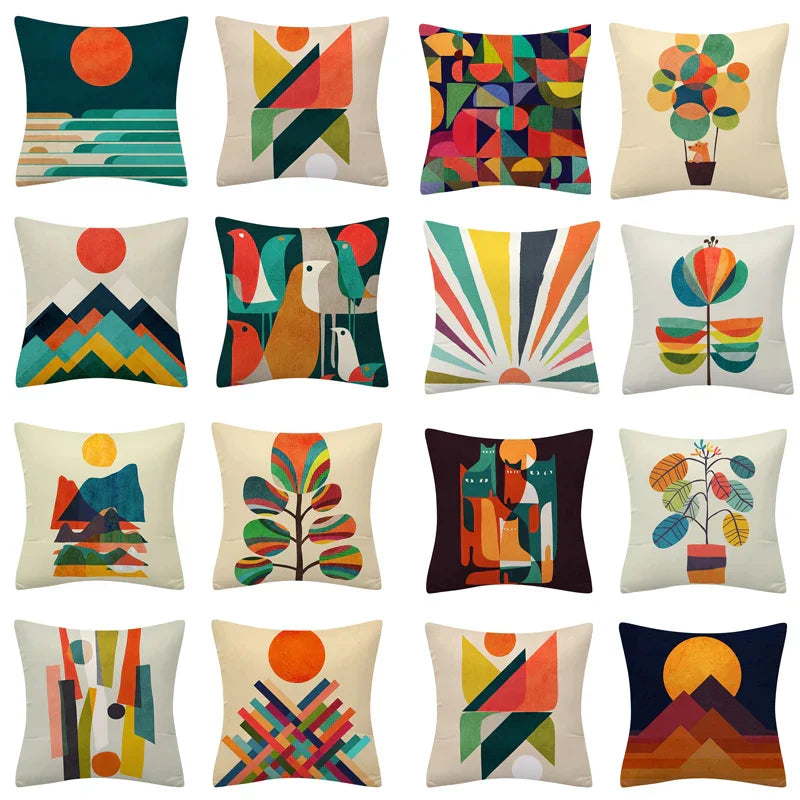 DecorBites™ Geometry Pattern Cushion Cover Polyester Cotton Sofa Pillowcase Home Decor
