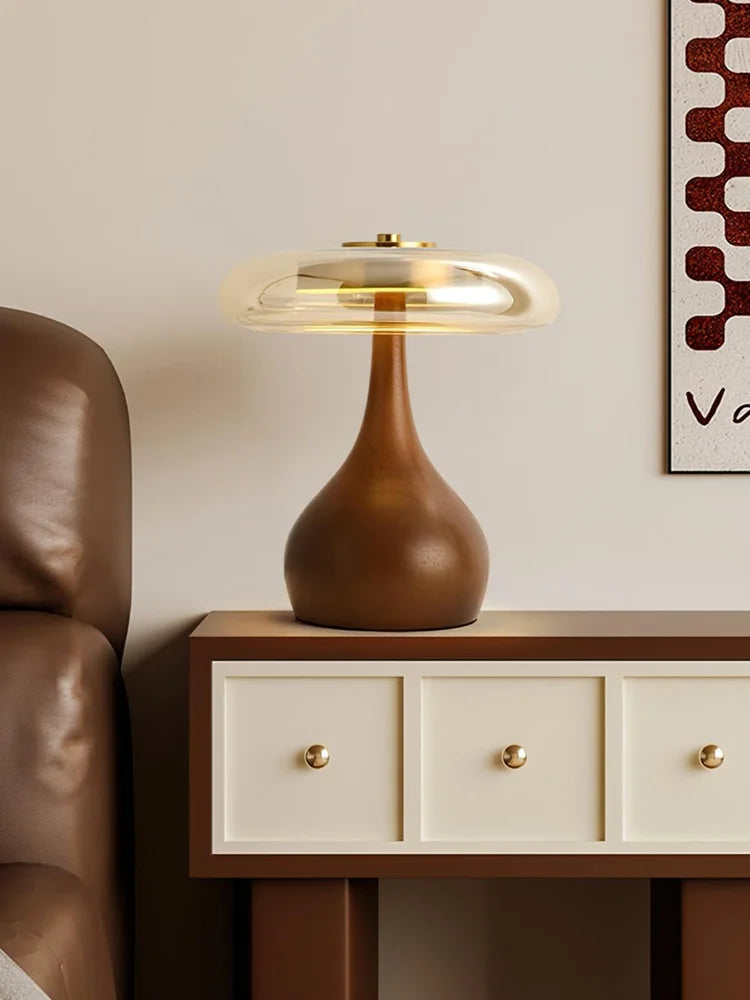 DecorBites™ Andi Walnut Table Lamp for Living Room Bedroom Study Hotel Creative French Style