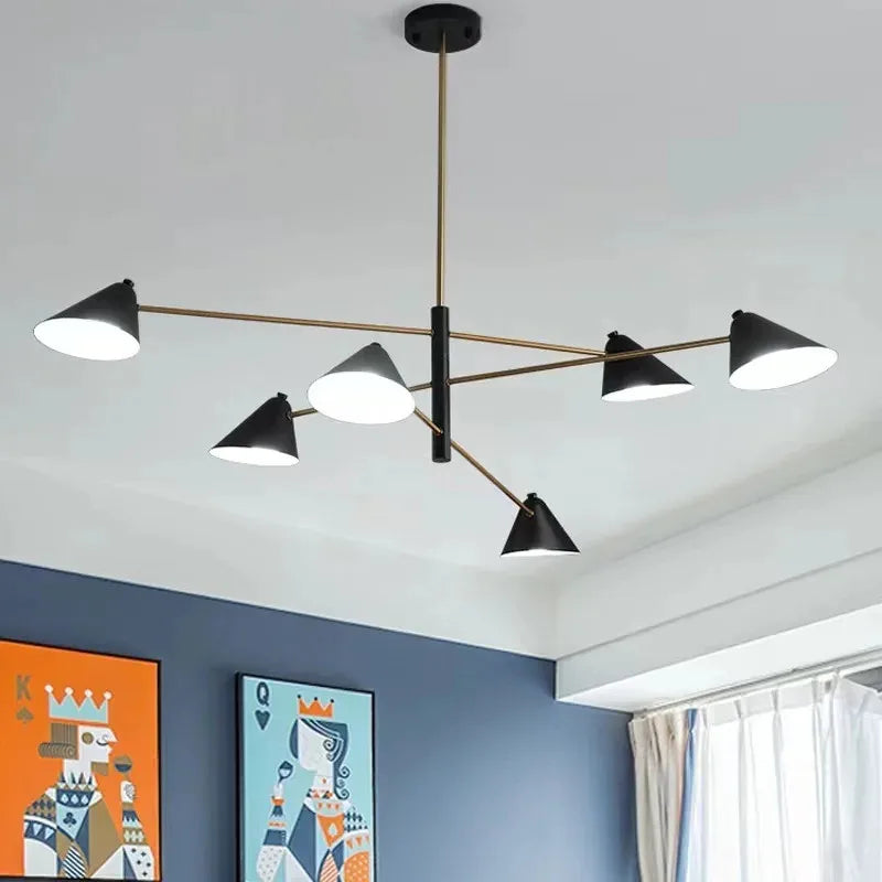 DecorBites™ Cone Shade Chandelier: Minimalist Nordic Design for Living and Dining Rooms