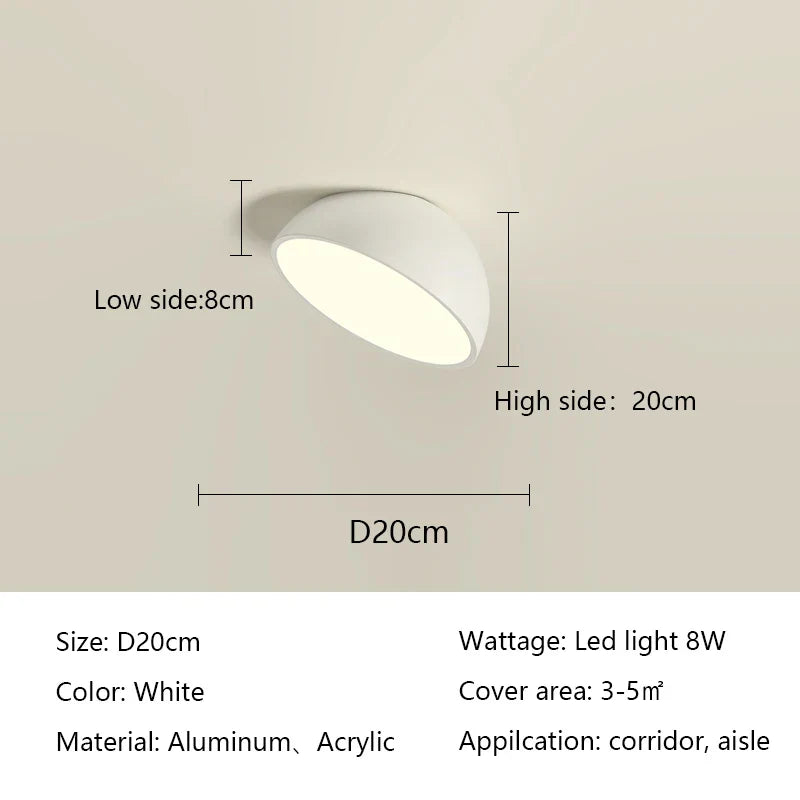 DecorBites™ LED Semicircular Ceiling Light for Bedroom, Aisle, Balcony - Modern & Creative Lighting Fixtures