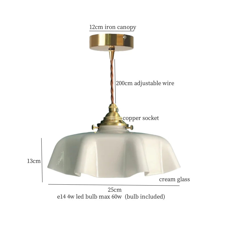 DecorBites™ Green Glass LED Pendant Lamp for Living & Dining Room Decor