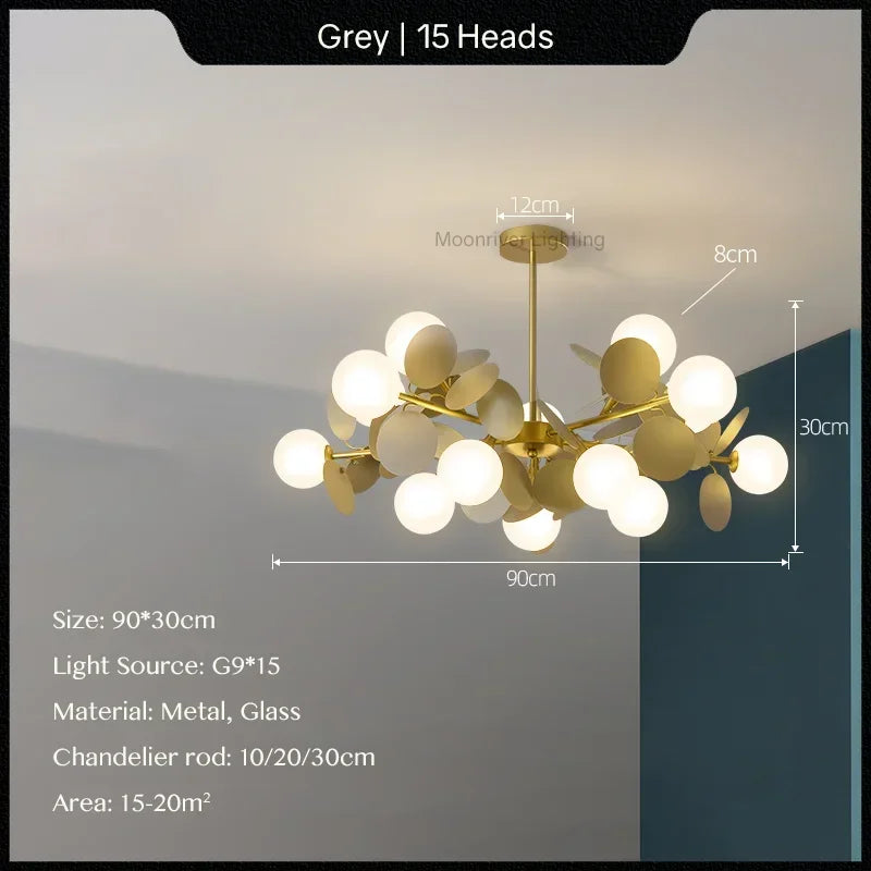 DecorBites™ Glass Hanging Ceiling Lamp for Kids Room, Living Room, Bedroom - Modern Chandelier & Home Decor