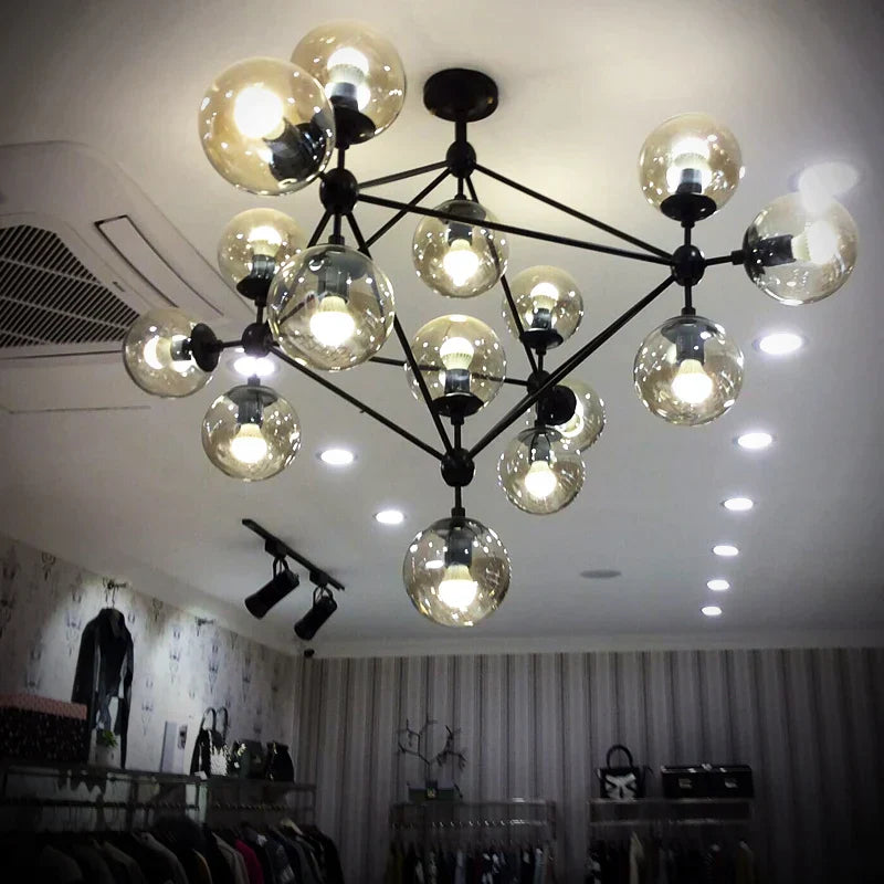 DecorBites™ Glass Bean Industrial Pendant Light for Living Room Bedroom Loft