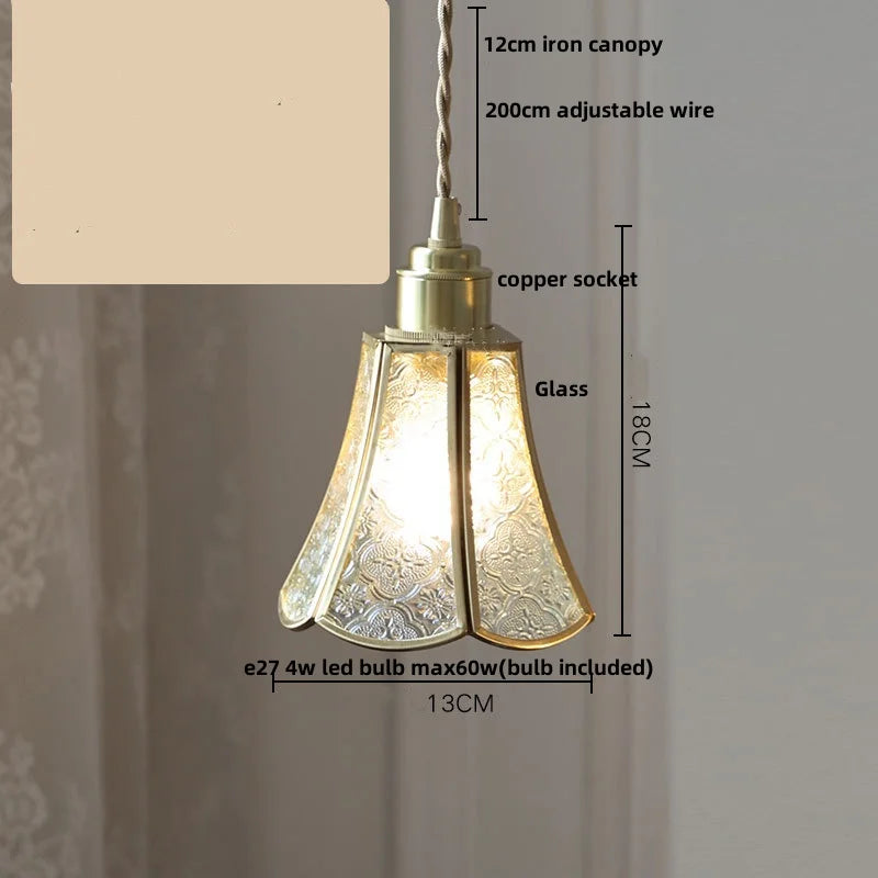 DecorBites™ Cube Glass LED Pendant Light: Modern Copper Hanging Lamp for Bedroom, Restaurant, Hallway
