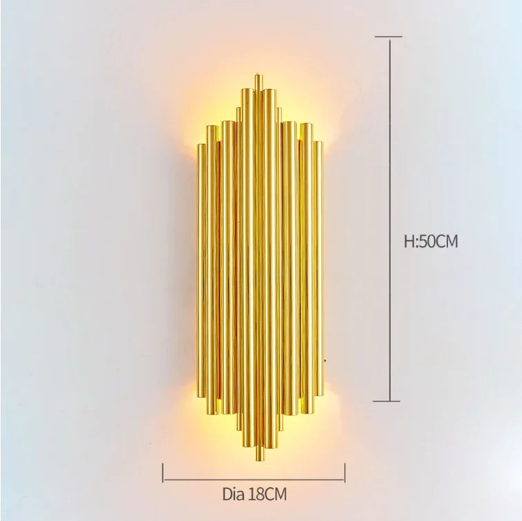 DecorBites™ Golden Crystal Wall Lamp: Elegant LED Sconce for Bedroom, Living Room, Bathroom